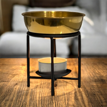 Wax Melt Burner - Black & Gold