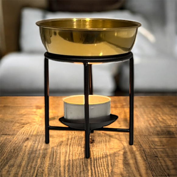 Wax Melt Burner - Black & Gold